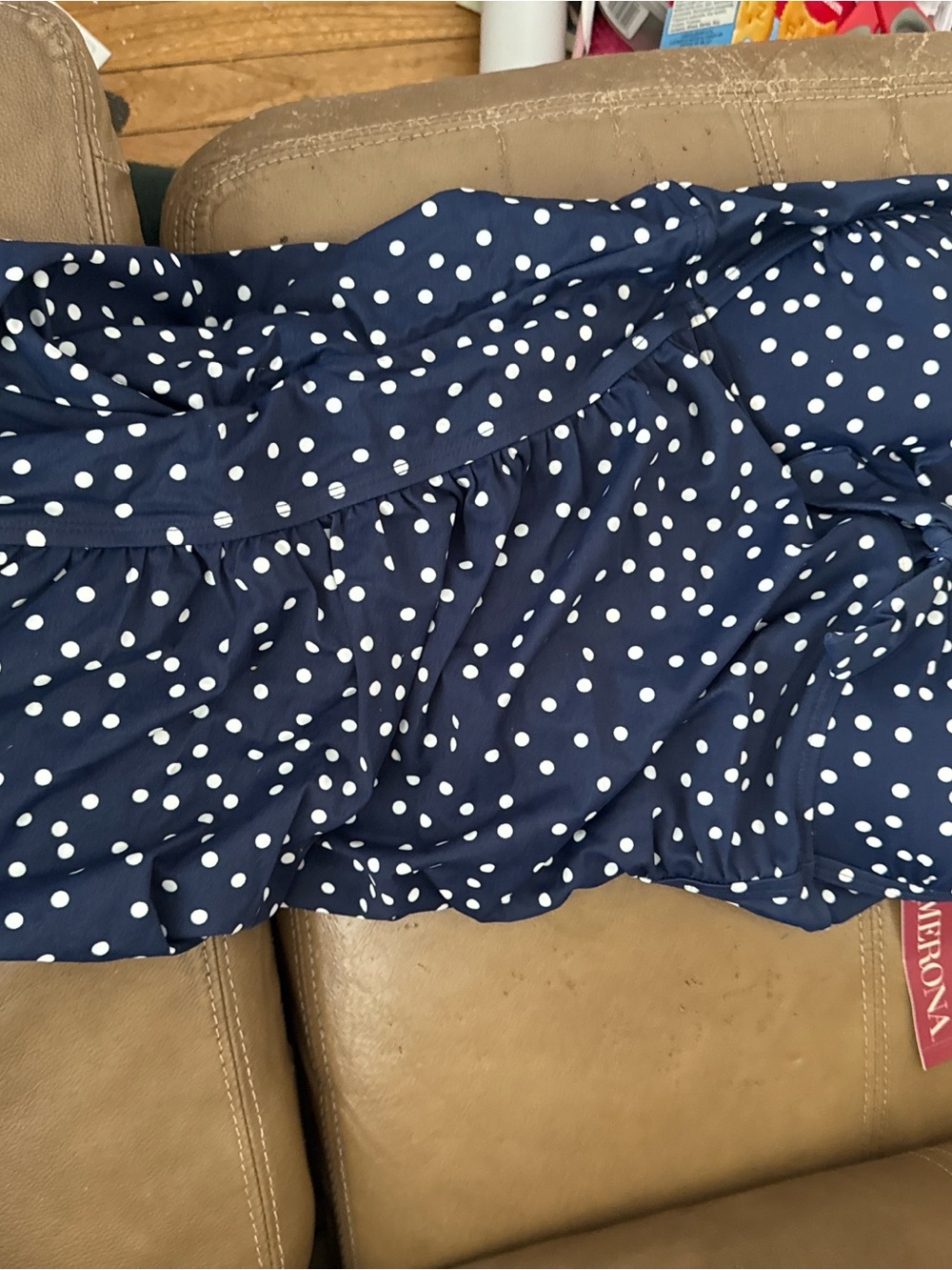 Women’s Navy Polka Dot swim suite - Classic Navy with White Dots